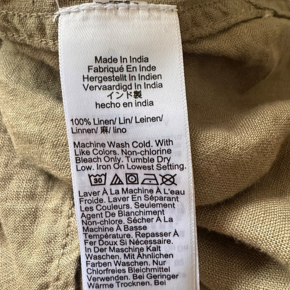 J.Crew - Utility Linen Shirt Dress in Olive Green Sz Xs - Picture 9 of 9